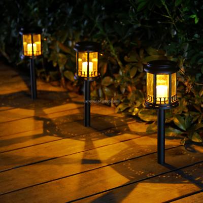 China PK6/BOX Garden Light Electric Outdoor Garden Light Solar Door Lantern Candle Flip Led Warm White Garden Lamp for sale