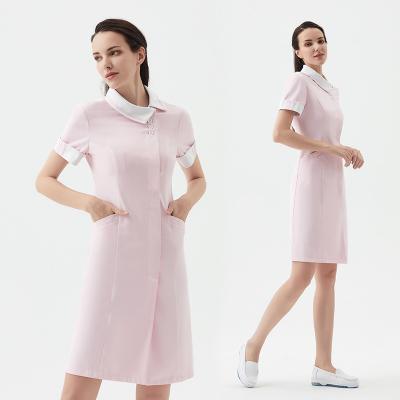 China Medical Uniform Nurse Uniforms Scrubs Sets Designs Fashionable Custom Uniform Hospital Short Sleeve Skirt for sale