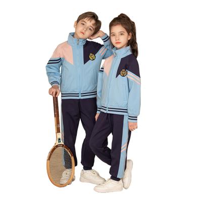 China Light Blue School Uniform Children Kids Uniform School Uniform With Pink Long Sleeve Sports Suit School Uniform Designs For Boys And Girls Custom Wholesale for sale