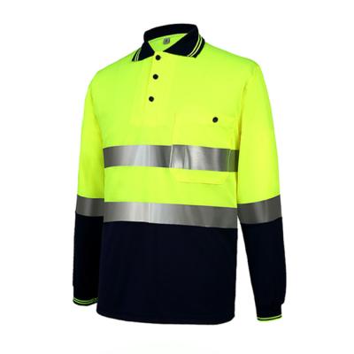 China High Visibility Breathable Reflective T-shirt Construction Workwear Uniform Construction Workwear Outdoor Construction Polo Shirt for sale