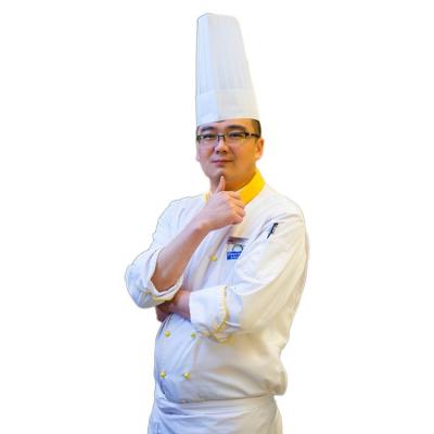 China French-Italian Double Breasted Chef Uniform Custom Work Coat Polyester White Cotton Coat for sale