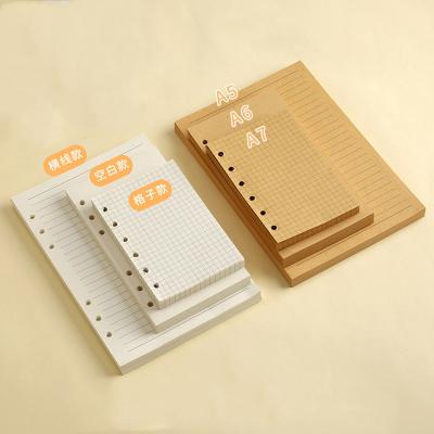 China Hard Cover Customized 6 Lines Horizontal Grid Flipbook Wholesale White 100g Flipchart Paper Hole Manual Core Replacement A5 Kraft Paper for sale