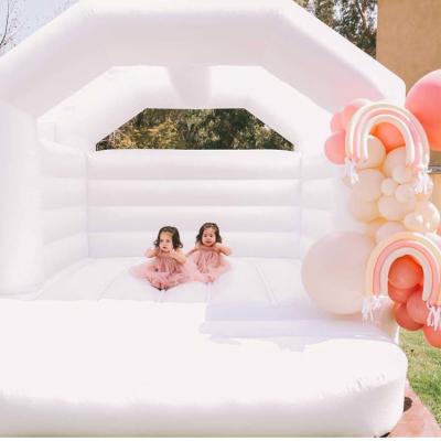 China Waterproof White Commercial Wedding Play Inflatable PVC Bouncy Castle Trampline Commercial Jumping Castles for sale