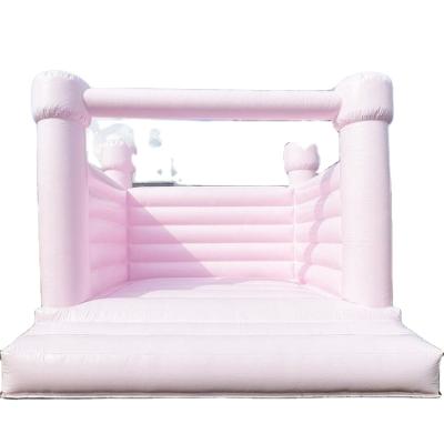 China Blue PVC Bounce House Pastel Pink White Inflatable Wedding Bouncy Castle for sale