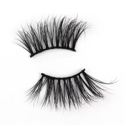 China Half-strip crisscross and crisscross black mink lashes with customized boxes for sale