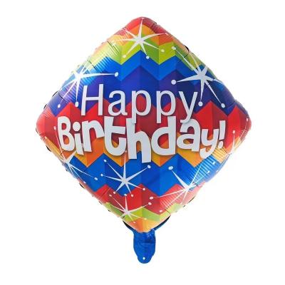 China Gift Toy New Design Aluminum 18 inch Rainbow Color Happy Birthday Foil Balloon for Adult Kids Birthday Party Decoration for sale