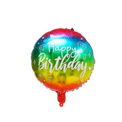 China Gift Toy 18 Inch Around Happy Birthday Foil Balloons Baby Boy Girl Birthday Party Background Decoration Kids Toys Party Gifts for sale