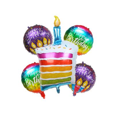 China Gift Toy 5pcs Helium Happy Birthday Foil Balloon Set Baby Boy Girl Birthday Party Decoration Balloons Set Printed Foil Balloons for sale