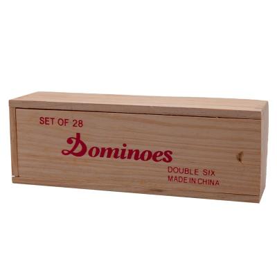 China Custom Made Melamine Professional Good Quality Wooden Domino Blocks Domino Set Toy for sale