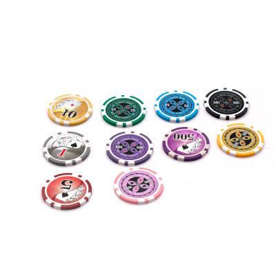 China ABS Costomize Sticker Value 11.5g ABS and Metal Bullion Poker Chips for sale