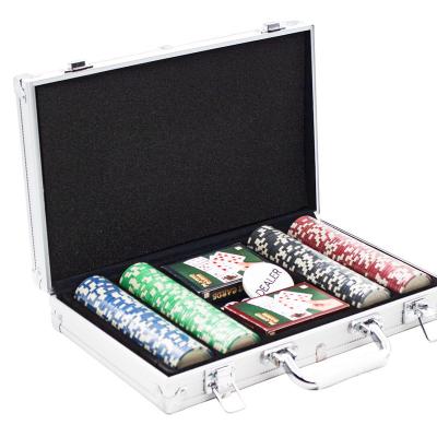 China ABS Case Aluminum Playing Cards Die Cuts ABS Metal Ingot 200 Pieces Poker Chips Set for sale