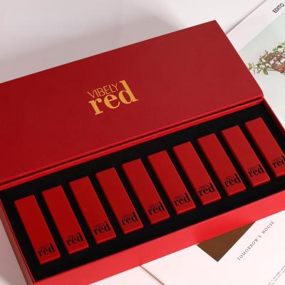 China Cruelty Free.Vegan 10 Colors Red Waterproof Silky Velvet Matte Lipstick Gift Makeup Set from China for sale