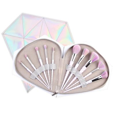 China Unicor Holographic Make Up 10 Pcs Set Standalone Makeup Brush Glitter Diamond Brush Set Gift Makeup Set Kuka-184 for sale