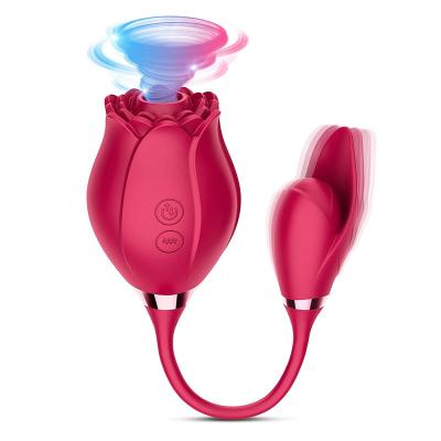 China Clitoris Stimulator Sucking Rechargeable Rose Flower Silicone G-spot Vibrator Female Adult Toys Vibration Massage Rose Vibration Clit Sucking For Women for sale