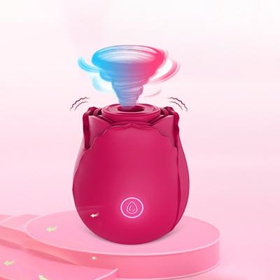 China Silicone Sex Toys New Mini Vibrating Rose Red Flower Shape Tongue Licking Breast Vaginal Clitoral Vibrator for sale