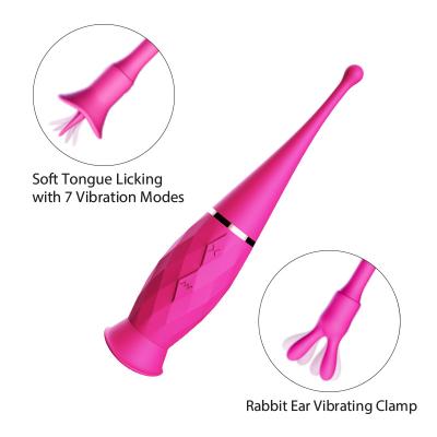 China Medical Silicone+ABS Small 7 Frequency Clit Tongue Licking Rabbit Ear Vibrator Vibrators Women Orgasmic Personal Clitoral Wand Stimulate Toys for sale