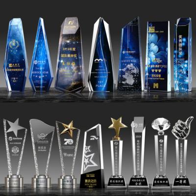 China Europe Accept Any Design 3d Block Crystal Trophy Glass Awards Crystal Trophy Business Gifts Crystal for sale