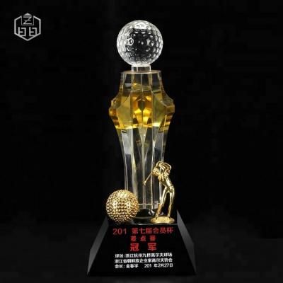 China Europe UV Printing Customize Engraving Hole In One With Professional Crystal Ball For Souvenir Golf Trophy for sale