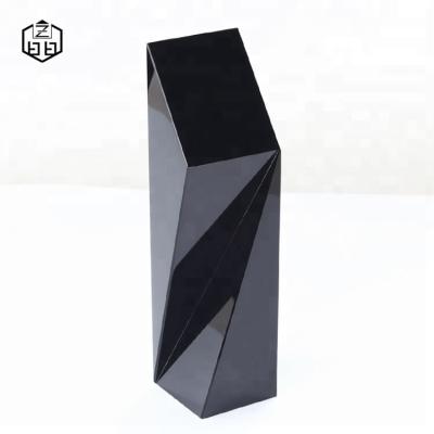 China New Design China Handmade Customize Cut Crystal Trophy For Company Black Souvenir for sale