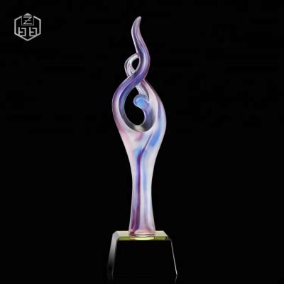 China China Liuli Black Luxury Crystal Trophy Best Gift For Partner for sale