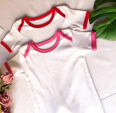 China Cozy Baby Clothes Custom Newborn Organic Cotton Spandex Plain Bamboo Cotton Short Sleeve Baby Romper Jumpsuit Set for sale