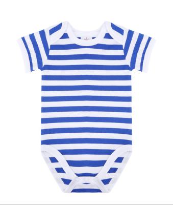 China 100% Cotton Striped Ribbed Newborn Baby Clothes Set 100% Cotton Summer Romper Girls And Boys Infant Jumpsuit Set for sale