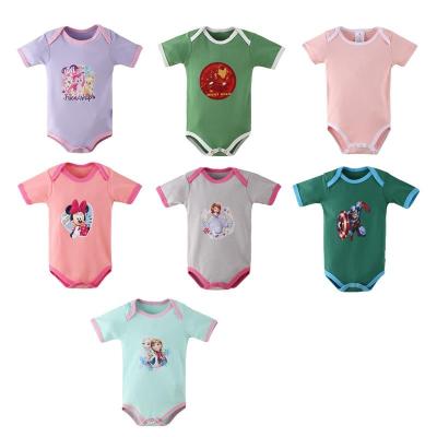 China 100% Cotton Unisex Newborn Baby Clothes 100% Cotton Short Sleeve Jumpsuit Baby Rompers for sale