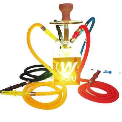 China Fantastic hot sale logos wholesale custom shisha cigarette four pipes party acrylic shisha cool led hookah for sale