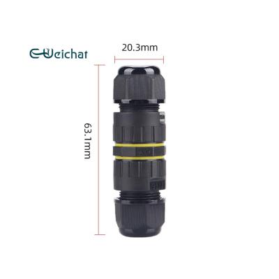 China Electrics Wholesale Waterproof Bulkhead Cable M16 Wire 3 Pin 10mm Plastic Core 2 Wire Connector for sale