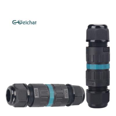 China Led Lighting Electrical Nylon Plastic Screwless Shielded Quick Plug In Common Outdoor Cable 3 Pole Connector for sale