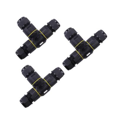 China Outdoor Lighting T Shape Waterproof IP68 Power 3 Way Underground Protection Electrical Cable Connector for sale