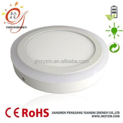 China Aluminum Round 5W 3 Section Operation Surface Mounted Double Color Led Panel Light for sale