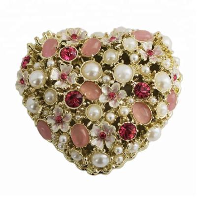 China 100% Handmade Heart Shapes Bead Trinket Box Jewelry Box Christmas Gift Box for sale