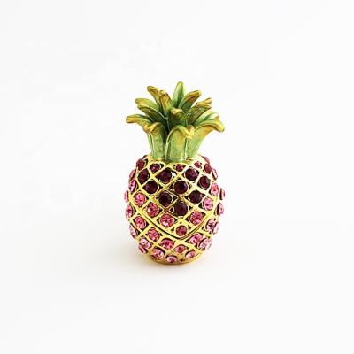 China eco-friendly mini size fruit jewelry box, pineapple shape jewelry box/crystal trinket box for sale