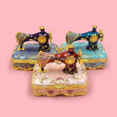 China For rings/hanging box/jewelry set/etc. Trinket Jewelry Shape Sewing Machine Metal Enamel for sale