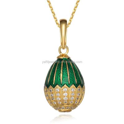 China Faberge Silver Egg Style 925 Sterling Silver Pendant Necklace for sale