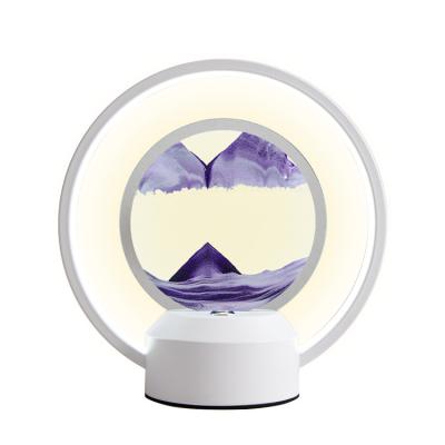 China New Modern Style 3D Led Quicksand Painting Living Room Study Lamp Bedside Decoration Bedroom Table Lamp for sale