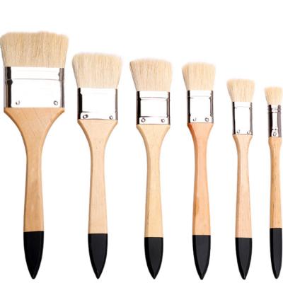 China Wooden Artist Paint Brushes Set Gouache Watercolor Handle Goat Hair 6Pcs High Quality Acrylic Oil Painting Different Sizes for sale