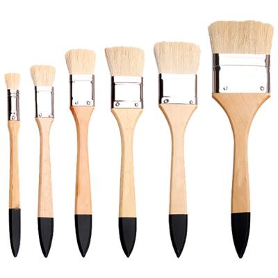 China Wooden Artist Paint Brushes Set Oil Painting Gouache Watercolor Handle Goat Hair Acrylic Factory Direct 6Pcs Different Sizes for sale