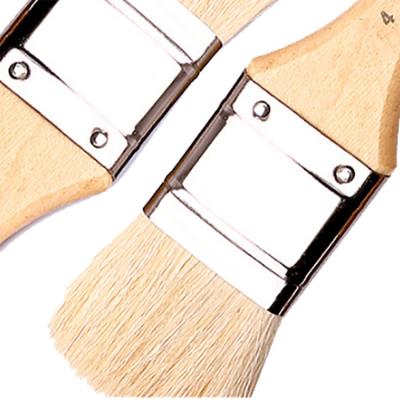 China Acrylic Paint Brushes For Watercolor Gouache Oil Painting Color Goat Handle High Quality Acrylic Hair Wooden Artist for sale