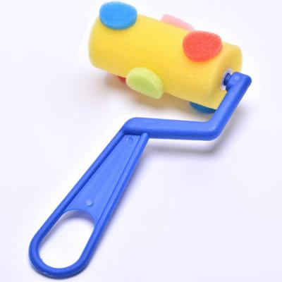 China Cute Sponge DIY Roller Plastic Handle Artist Brush Set For Children Painting for sale