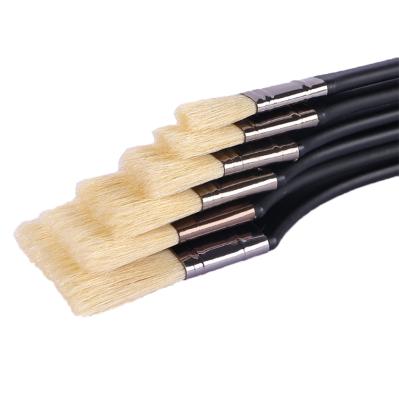 China High Quality Different Sizes Artist Painting Paint Brushes Set Birch Wood Handle Bristle Hair for sale