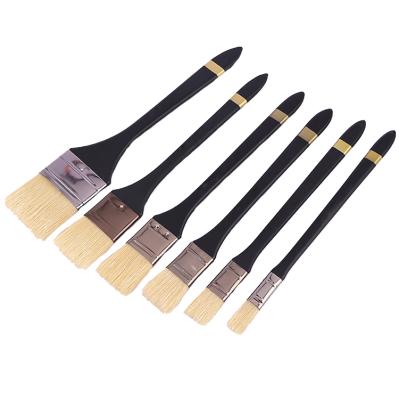 China High Quality Multi Sizes Birch Wood Handle Bristle Hair Artist Paint Brushes Set for sale