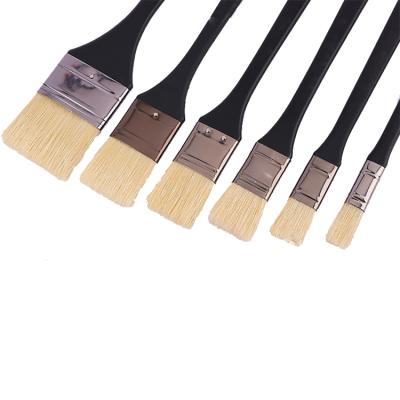 China High Quality Different Sizes Paint Birch Wood Handle White Natural Artist Paint Brushes Bristle Hair Set for sale