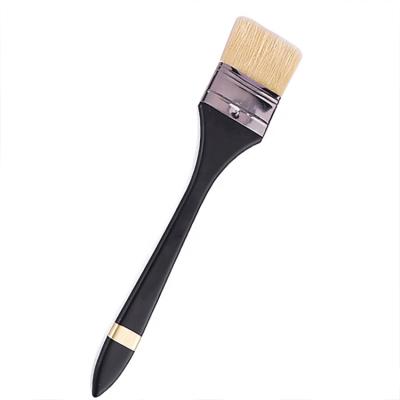 China High End Black Birch Wood Paint Handle White Natural Bristle Hair Artist Paint Brushes for sale