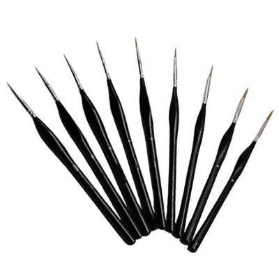 China Artist Wooden Line Paint Brushes Set High Quality Black Triangle Gouache Watercolor Handle Weasel Hair Hook Oil Painting Acrylic for sale