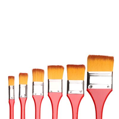 China Wholesale Acrylic Professional Wooden Handle 6Pcs Nylon Handle Oil Painting Gouache Watercolor Hair Paint Brush Set for sale