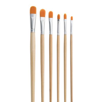 China Synthetic Oblique Nylon Artist Painting Paint Brush Set High Quality Round Flat Filbert Hair Oil Acrylic Watercolor Gouache for sale