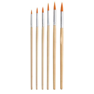 China Watercolor Oil Acrylic Gouache Painting Artist Nylon Paint Brush Hair Set Four Different Shape Synthetic Hair With Wooden Handle for sale