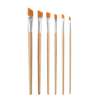 China Watercolor Oil Acrylic Gouache Painting Different Hair Shapes Oblique Nylon Artist Paint Brush Set Flat Filbert Hair for sale